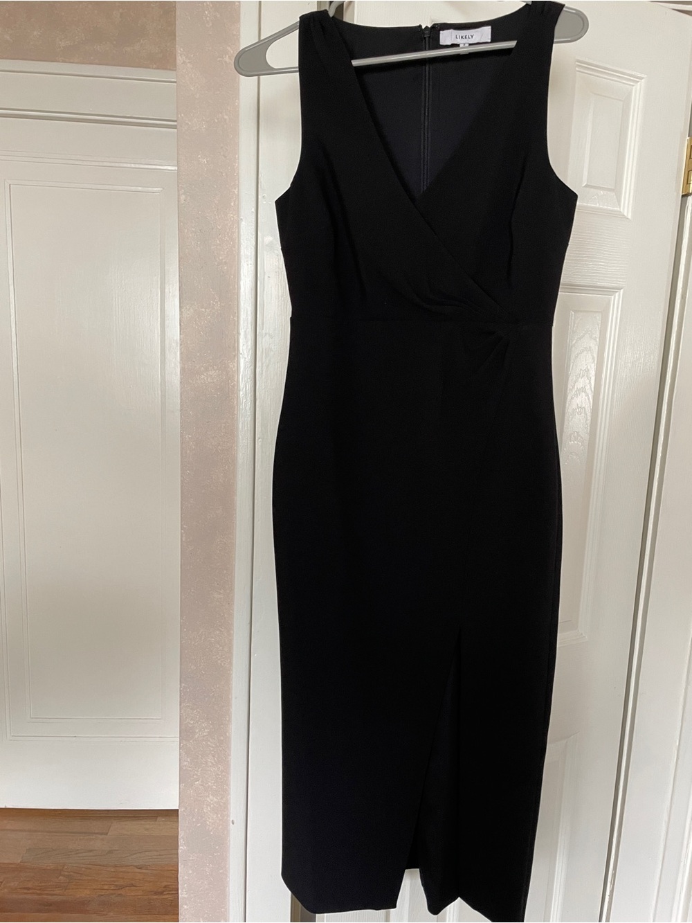 Likely Black Sleeveless Midi Sheath Dress